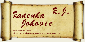 Radenka Joković vizit kartica